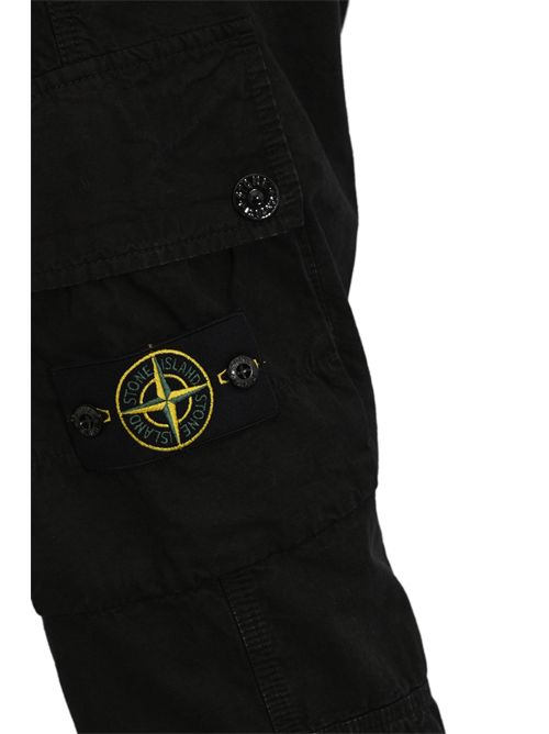 Pantalone 3100053 in tela di cotone old effect Nero STONE ISLAND | 3100053S00WAV0129